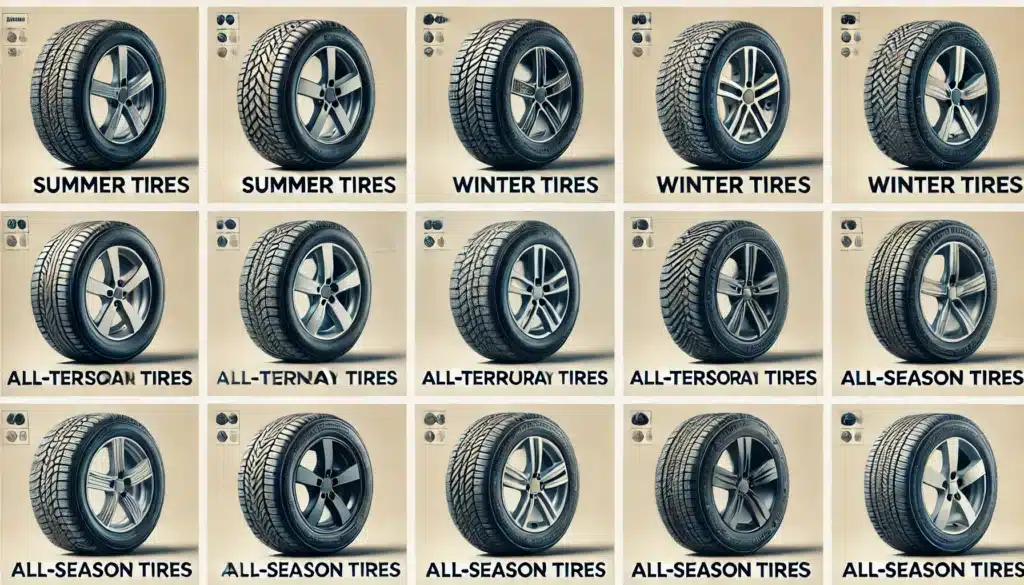 Tipos de ruedas: neumáticos de verano, neumáticos de invierno, neumáticos todo terreno y neumáticos para todas las estaciones